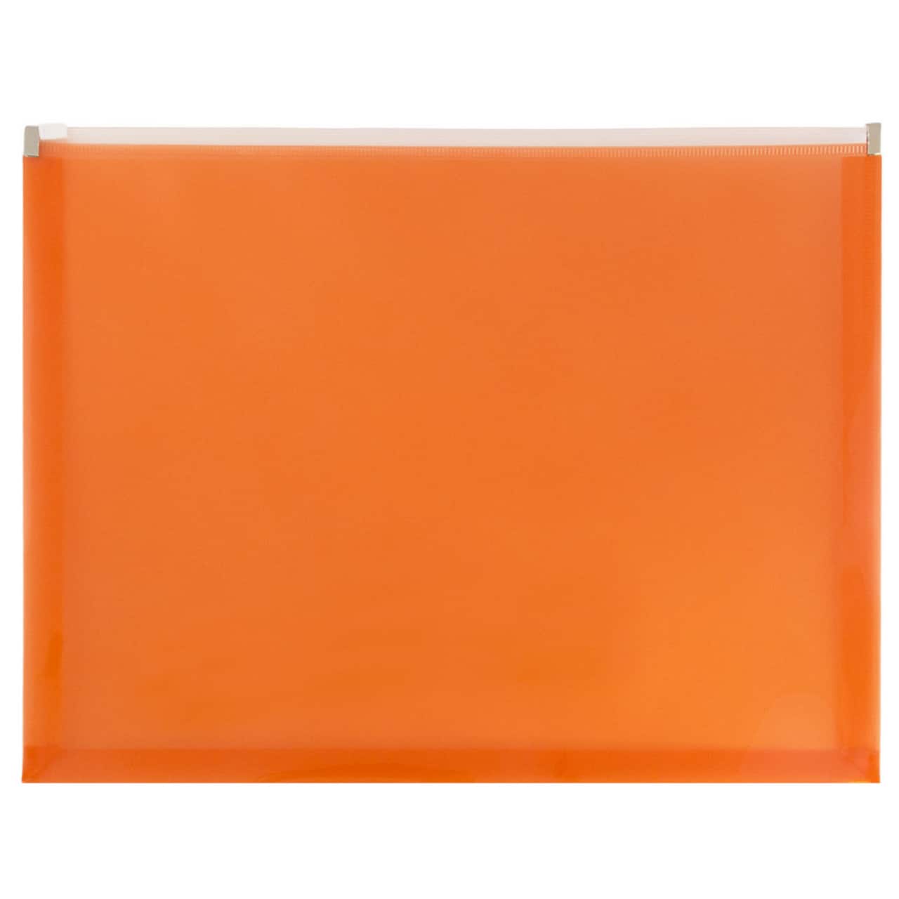 JAM Paper 9.75" x 13" Zip Closure Letter Booklet Plastic Envelopes, 12ct.